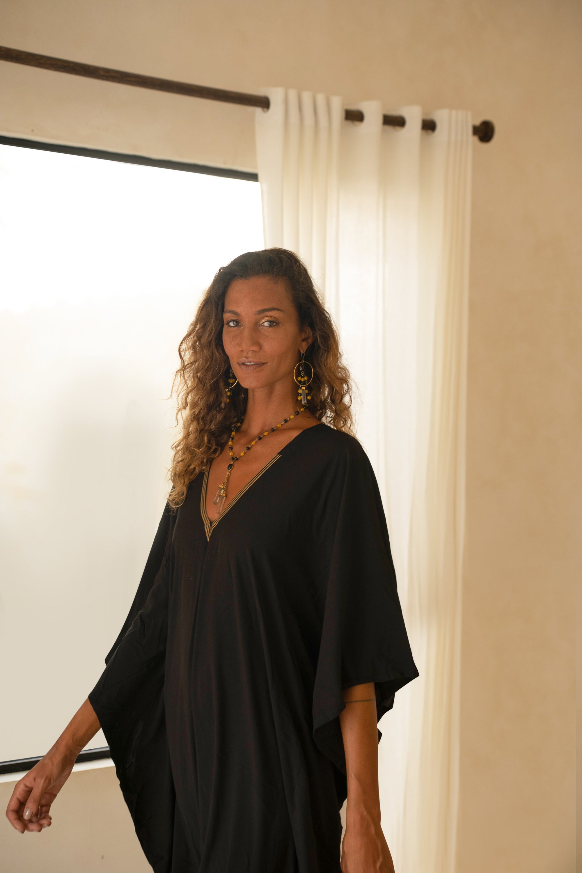 black &amp; gold ritual kaftan from unleash your inner wealth