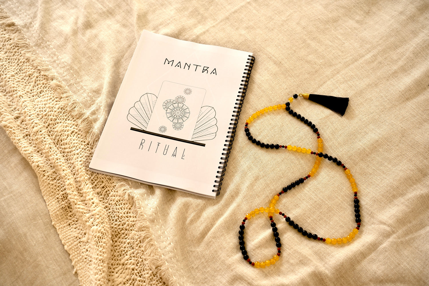 create your own mantra ritual from self love magic mirror ritual with 108 beads mala necklace from Unleash your inner wealth